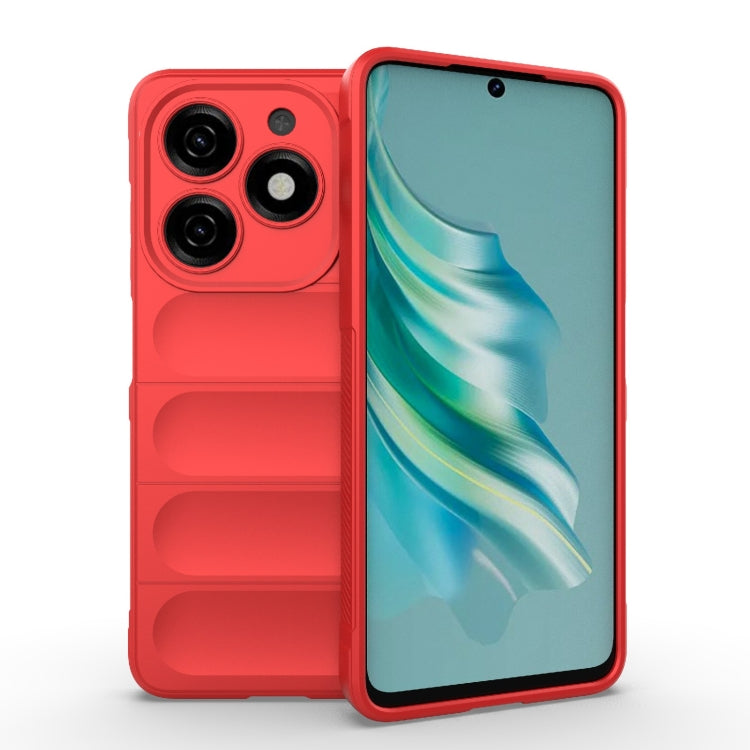 Red TPU flannel phone case with raised camera and side grip cutouts