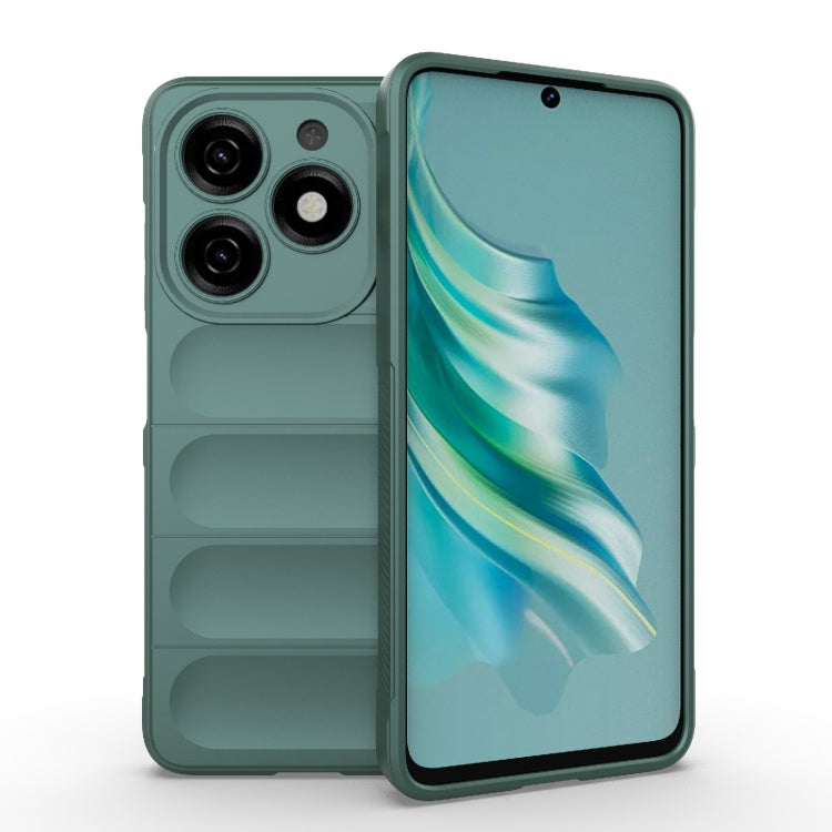 Dark green TPU flannel phone case with raised camera and side grip cutouts