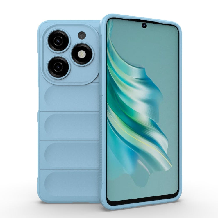 Light blue TPU flannel phone case with raised camera and side grip cutouts