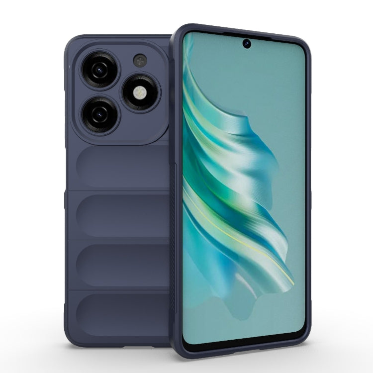 Dark blue TPU flannel phone case with raised camera and side grip cutouts