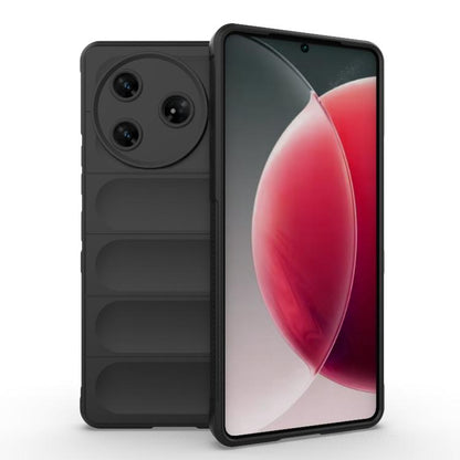 Magic Shield TPU flannel phone case, black dual-layer protective cover