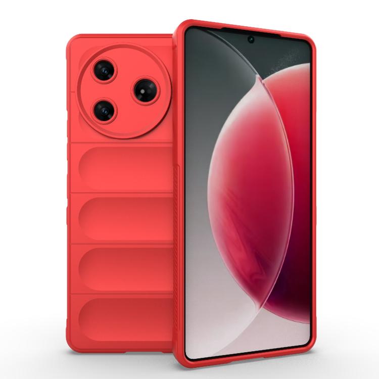Magic Shield TPU flannel phone case, bright red dual-layer protective cover