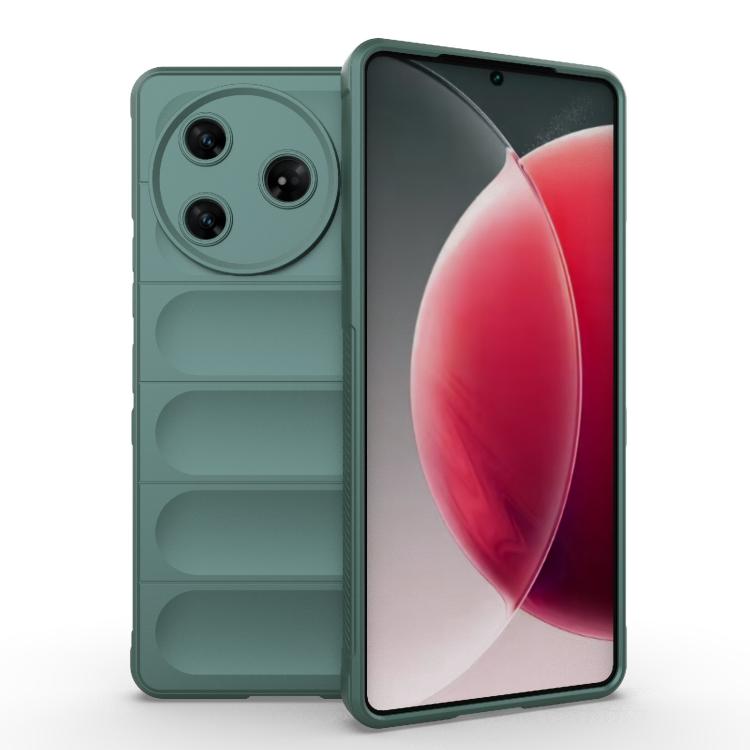 Magic Shield TPU flannel phone case, dark green dual-layer protective cover
