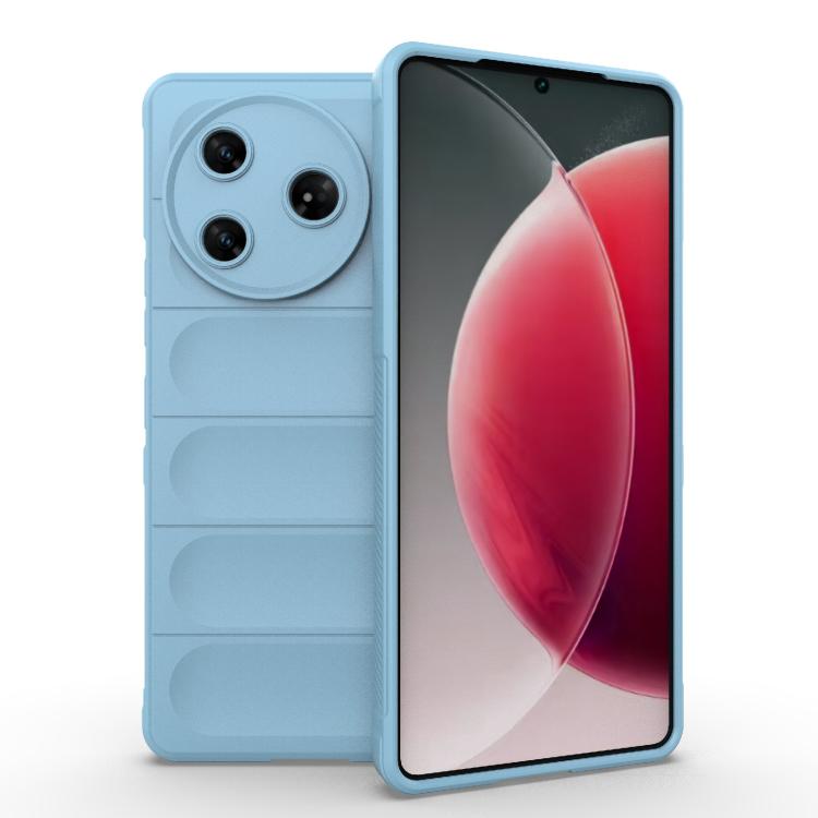 TPU and flannel phone case in light blue with camera cutouts