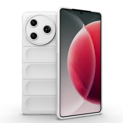 TPU and flannel phone case in white with camera cutouts