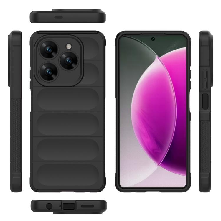 Black TPU flannel phone case with raised camera and side grip cutouts