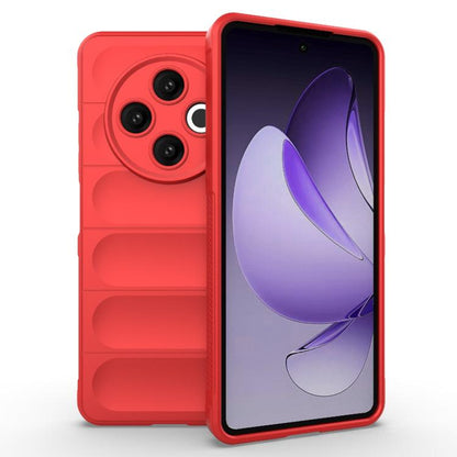 Magic Shield TPU flannel phone case, red with raised camera cutout and protective edges.