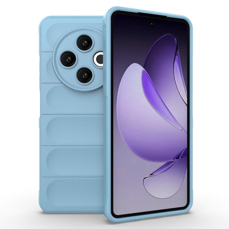 Magic Shield TPU + flannel phone case in light blue, with cutouts for camera and buttons.