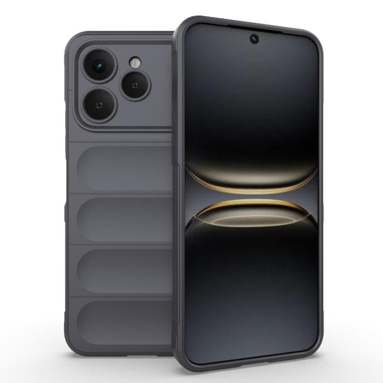 Magic Shield TPU phone case with flannel lining, dark gray, card-slot design