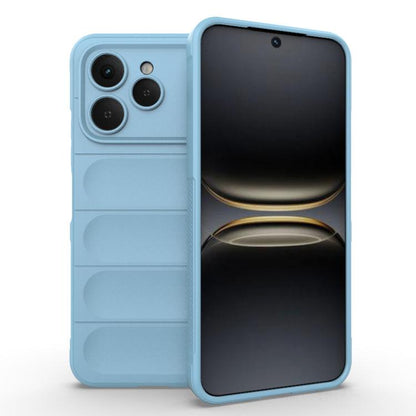 Magic Shield TPU phone case with flannel lining, light blue, card-slot design
