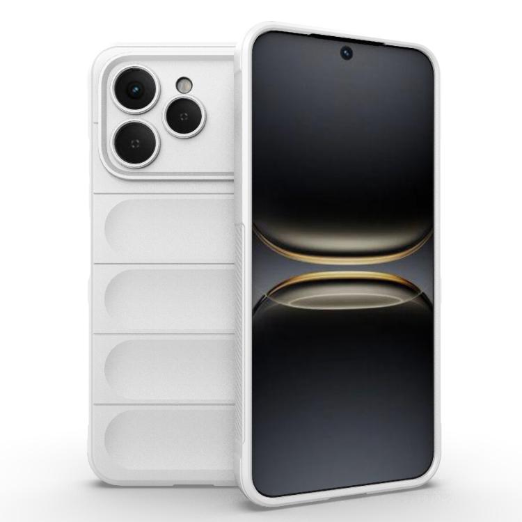 Magic Shield TPU phone case with flannel lining, white, card-slot design