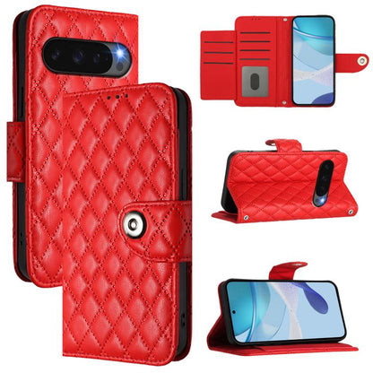 Rhombic Texture Flip Leather Phone Case with Lanyard, For Google Pixel 11 Pro XL, For Google Pixel 11 Pro / 11, For Google Pixel 10 Pro XL 5G Global, For Google Pixel 10 5G Global, For Google Pixel 9a, For Google Pixel 9 Pro XL                         ...