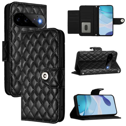 Rhombic Texture Flip Leather Phone Case with Lanyard, For Google Pixel 11 Pro XL, For Google Pixel 11 Pro / 11, For Google Pixel 10 Pro XL 5G Global, For Google Pixel 10 5G Global, For Google Pixel 9a, For Google Pixel 9 Pro XL                         ...