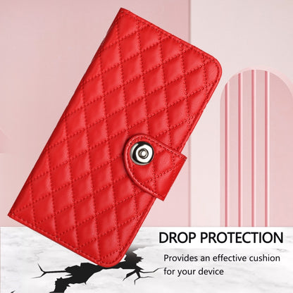 Rhombic Texture Flip Leather Phone Case with Lanyard, For OnePlus 9, For OnePlus Nord N10 5G