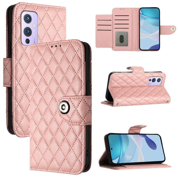 Rhombic Texture Flip Leather Phone Case with Lanyard, For OnePlus 9, For OnePlus Nord N10 5G