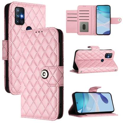 Rhombic Texture Flip Leather Phone Case with Lanyard, For OnePlus 9, For OnePlus Nord N10 5G