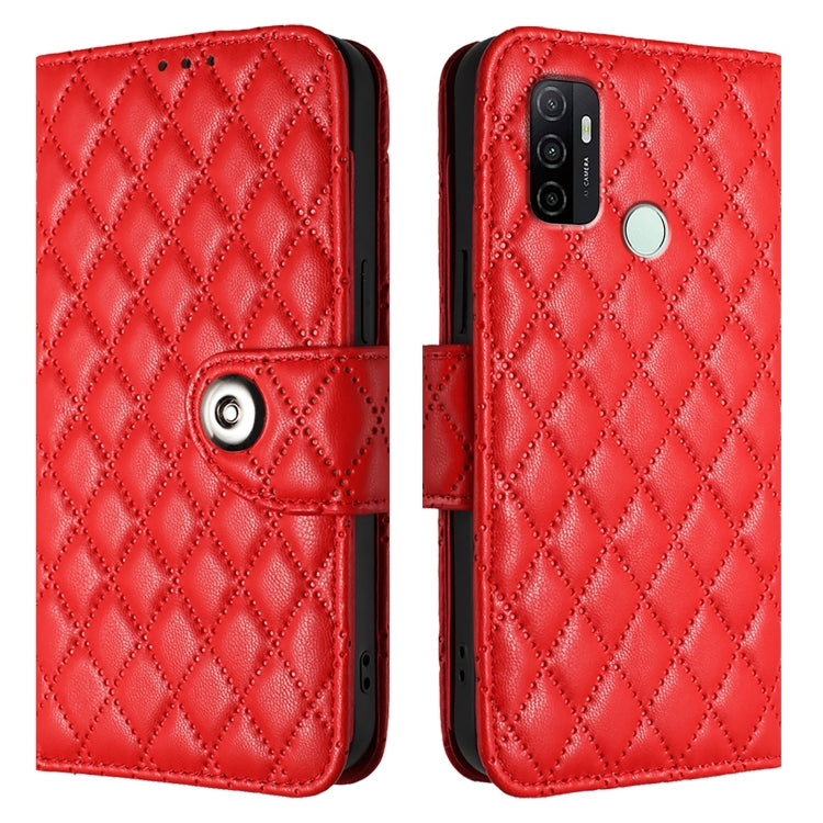 Rhombic Texture Flip Leather Phone Case with Lanyard, For OPPO A53s 4G / A33 2020 4G, For OPPO A11s 4G
