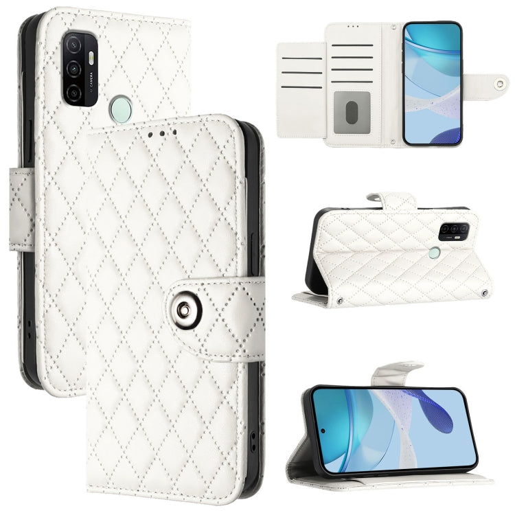 Rhombic Texture Flip Leather Phone Case with Lanyard, For OPPO A53s 4G / A33 2020 4G, For OPPO A11s 4G