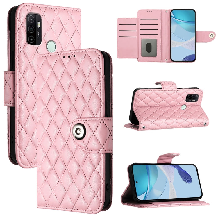 Rhombic Texture Flip Leather Phone Case with Lanyard, For OPPO A53s 4G / A33 2020 4G, For OPPO A11s 4G