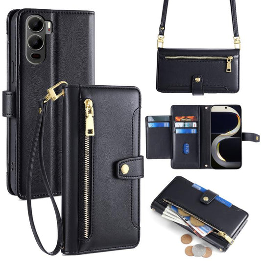 Sheep Texture Cross-body Zipper Wallet Leather Phone Case, For itel City 200 4G, For itel A100C 4G, For itel A90 4G, For itel P65, For itel A50C 4G, For itel A50 4G, For itel RS4 4G, For itel S24 4G, For itel P55+ 4G, Foritel A48, For itel Vision 1 Pro