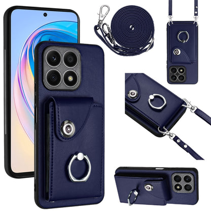 Organ Card Bag Ring Holder Phone Case with Long Lanyard, For Honor X8a, For Honor X9a / Magic5 Lite