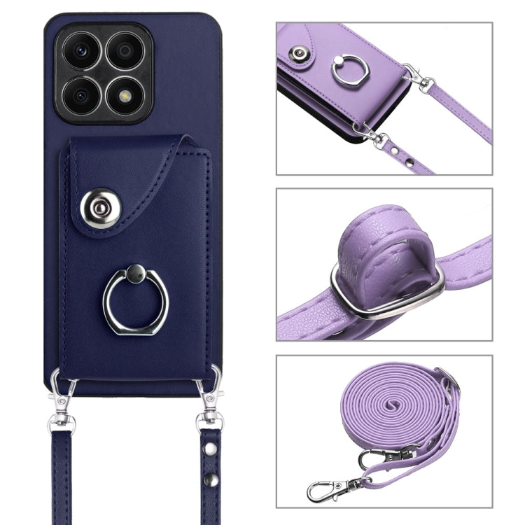 Organ Card Bag Ring Holder Phone Case with Long Lanyard, For Honor X8a, For Honor X9a / Magic5 Lite