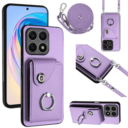 Organ Card Bag Ring Holder Phone Case with Long Lanyard, For Honor X8a, For Honor X9a / Magic5 Lite