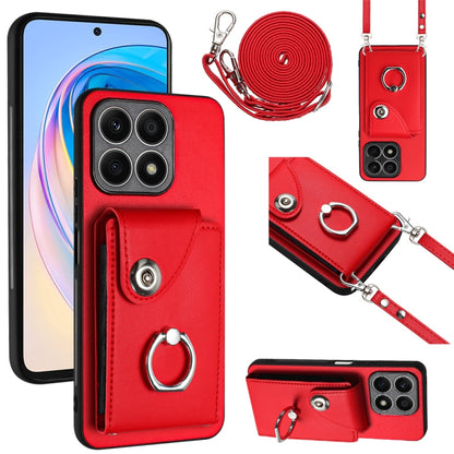 Organ Card Bag Ring Holder Phone Case with Long Lanyard, For Honor X8a, For Honor X9a / Magic5 Lite