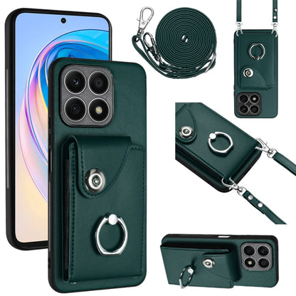 Organ Card Bag Ring Holder Phone Case with Long Lanyard, For Honor X8a, For Honor X9a / Magic5 Lite