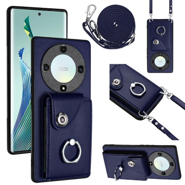 Organ Card Bag Ring Holder Phone Case with Long Lanyard, For Honor X8a, For Honor X9a / Magic5 Lite