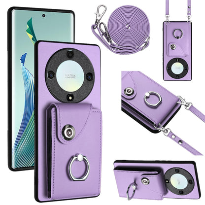 Organ Card Bag Ring Holder Phone Case with Long Lanyard, For Honor X8a, For Honor X9a / Magic5 Lite