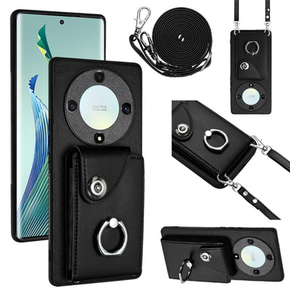 Organ Card Bag Ring Holder Phone Case with Long Lanyard, For Honor X8a, For Honor X9a / Magic5 Lite