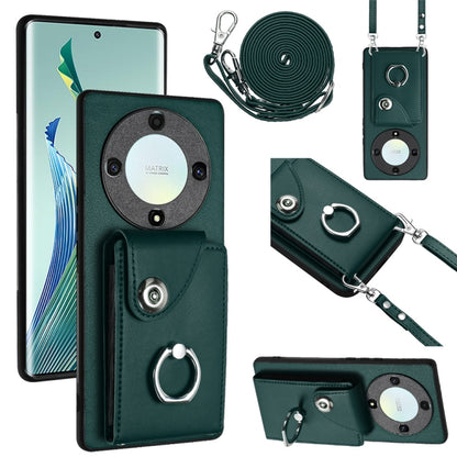 Organ Card Bag Ring Holder Phone Case with Long Lanyard, For Honor X8a, For Honor X9a / Magic5 Lite