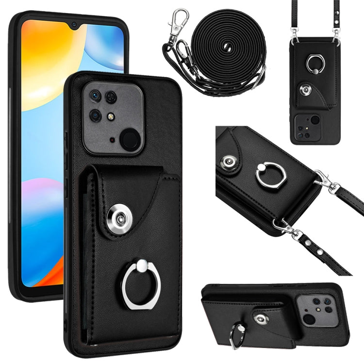 Organ Card Bag Ring Holder Phone Case with Long Lanyard, For Xiaomi Redmi Note 12 5G Global, For Xiaomi Redmi 12C / 11A, For Xiaomi Redmi 10C