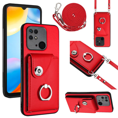 Organ Card Bag Ring Holder Phone Case with Long Lanyard, For Xiaomi Redmi Note 12 5G Global, For Xiaomi Redmi 12C / 11A, For Xiaomi Redmi 10C