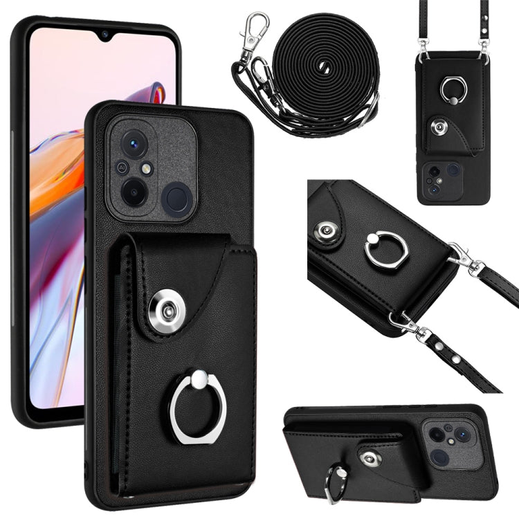 Organ Card Bag Ring Holder Phone Case with Long Lanyard, For Xiaomi Redmi Note 12 5G Global, For Xiaomi Redmi 12C / 11A, For Xiaomi Redmi 10C