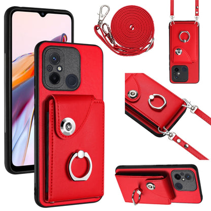 Organ Card Bag Ring Holder Phone Case with Long Lanyard, For Xiaomi Redmi Note 12 5G Global, For Xiaomi Redmi 12C / 11A, For Xiaomi Redmi 10C