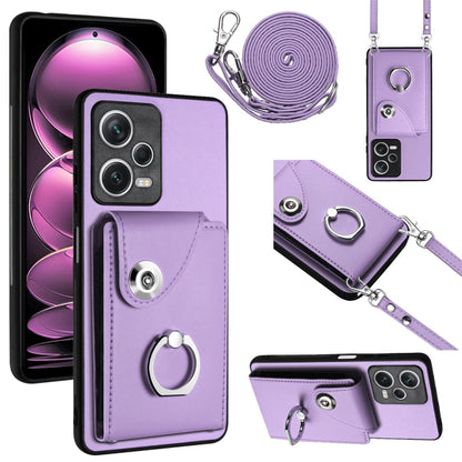 Organ Card Bag Ring Holder Phone Case with Long Lanyard, For Xiaomi Redmi Note 12 5G Global, For Xiaomi Redmi 12C / 11A, For Xiaomi Redmi 10C