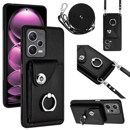 Organ Card Bag Ring Holder Phone Case with Long Lanyard, For Xiaomi Redmi Note 12 5G Global, For Xiaomi Redmi 12C / 11A, For Xiaomi Redmi 10C