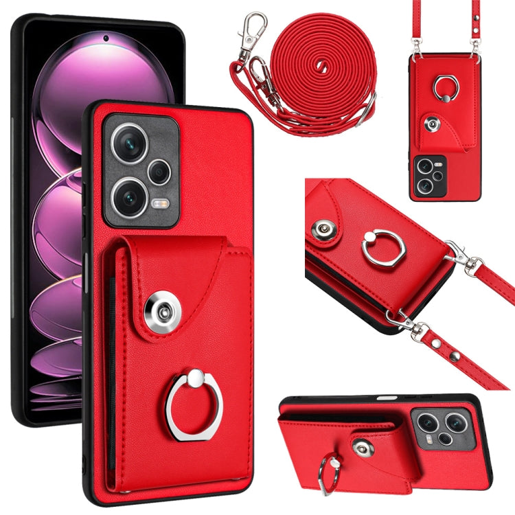 Organ Card Bag Ring Holder Phone Case with Long Lanyard, For Xiaomi Redmi Note 12 5G Global, For Xiaomi Redmi 12C / 11A, For Xiaomi Redmi 10C