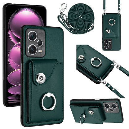 Organ Card Bag Ring Holder Phone Case with Long Lanyard, For Xiaomi Redmi Note 12 5G Global, For Xiaomi Redmi 12C / 11A, For Xiaomi Redmi 10C