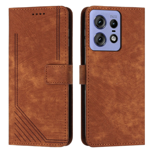Skin Feel Stripe Pattern Leather Phone Case with Lanyard, For Motorola Edge 50 Fusion, For Motorola Moto G Play 5G 2024 / G 5G 2024, For Motorola Moto G Stylus 5G 2024, For Motorola Moto G04/G24, For Motorola Moto G34 5G