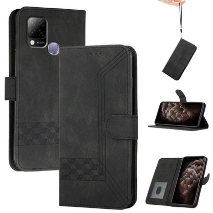 Black flip leather phone case with card slots and magnetic closure for phone