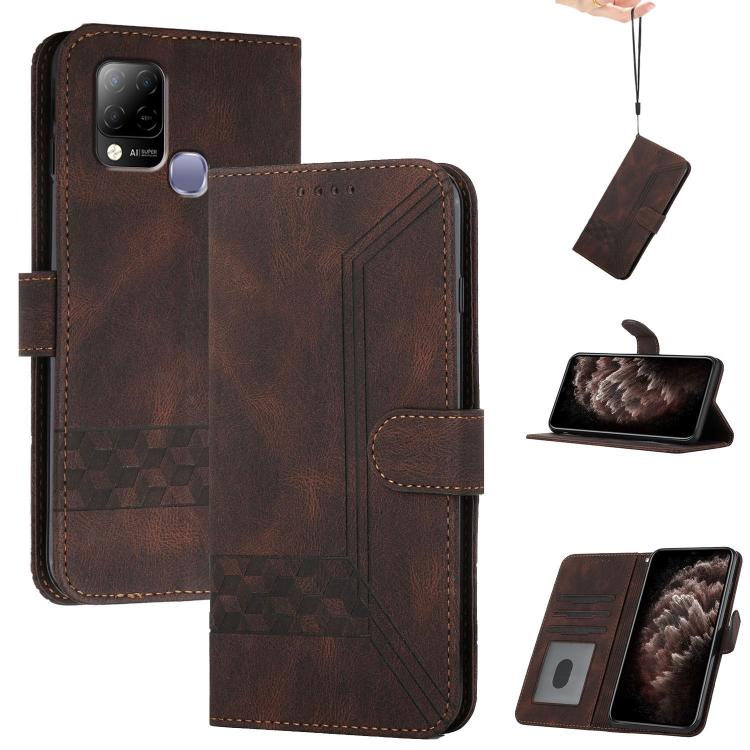 Brown flip leather phone case with card slots and magnetic closure for phone