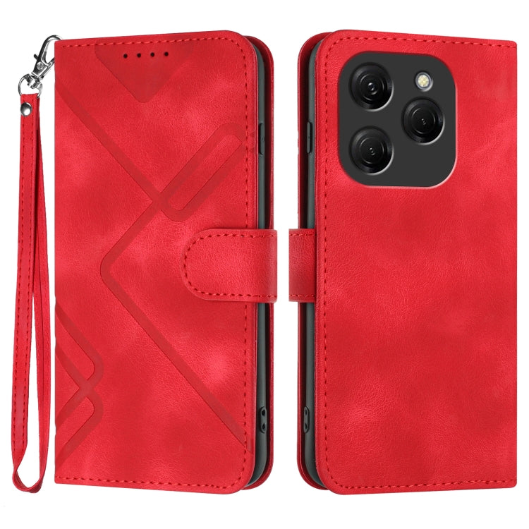 Line Pattern Skin Feel Leather Phone Case, For Tecno Spark Go 5G 2025 / Hot 60i 5G, For Tecno Camon 30 Pro, For Tecno Pova 6 Pro, For Tecno Spark 20 Pro, For Tecno Spark 20, For Tecno Spark Go 2024, For Tecno Camon 20 Premier                           ...