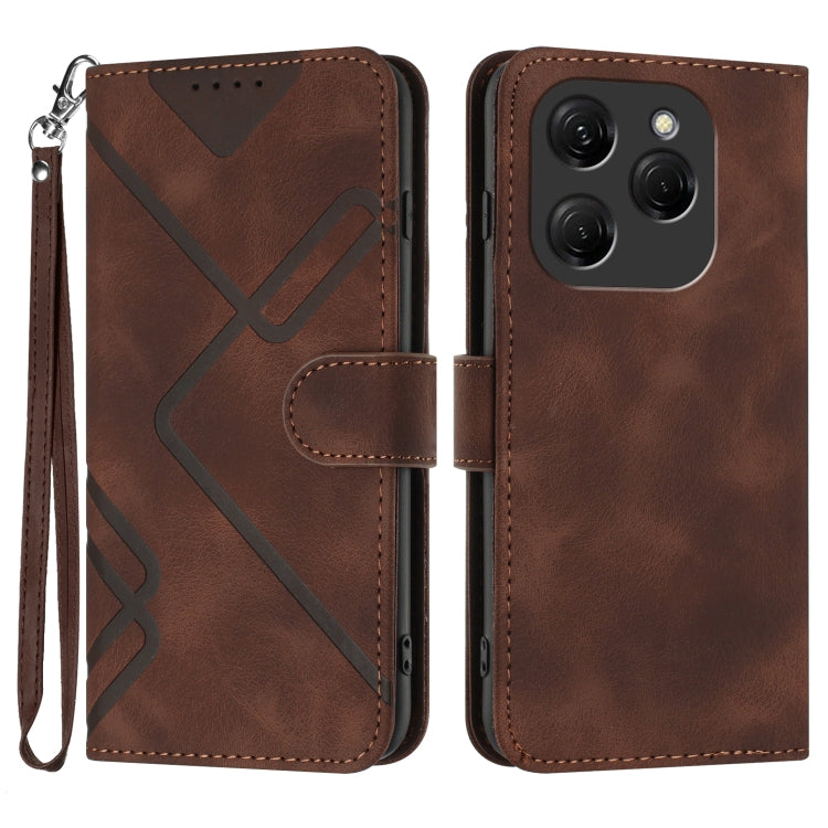 Line Pattern Skin Feel Leather Phone Case, For Tecno Spark Go 5G 2025 / Hot 60i 5G, For Tecno Camon 30 Pro, For Tecno Pova 6 Pro, For Tecno Spark 20 Pro, For Tecno Spark 20, For Tecno Spark Go 2024, For Tecno Camon 20 Premier                           ...