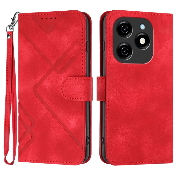 Line Pattern Skin Feel Leather Phone Case, For Tecno Spark Go 5G 2025 / Hot 60i 5G, For Tecno Camon 30 Pro, For Tecno Pova 6 Pro, For Tecno Spark 20 Pro, For Tecno Spark 20, For Tecno Spark Go 2024, For Tecno Camon 20 Premier                           ...