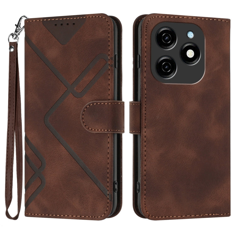 Line Pattern Skin Feel Leather Phone Case, For Tecno Spark Go 5G 2025 / Hot 60i 5G, For Tecno Camon 30 Pro, For Tecno Pova 6 Pro, For Tecno Spark 20 Pro, For Tecno Spark 20, For Tecno Spark Go 2024, For Tecno Camon 20 Premier                           ...