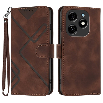 Line Pattern Skin Feel Leather Phone Case, For Tecno Spark Go 5G 2025 / Hot 60i 5G, For Tecno Camon 30 Pro, For Tecno Pova 6 Pro, For Tecno Spark 20 Pro, For Tecno Spark 20, For Tecno Spark Go 2024, For Tecno Camon 20 Premier                           ...