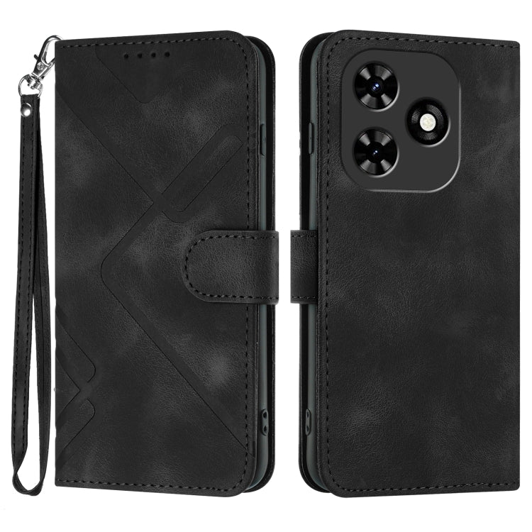 Line Pattern Skin Feel Leather Phone Case, For Tecno Spark Go 5G 2025 / Hot 60i 5G, For Tecno Camon 30 Pro, For Tecno Pova 6 Pro, For Tecno Spark 20 Pro, For Tecno Spark 20, For Tecno Spark Go 2024, For Tecno Camon 20 Premier                           ...